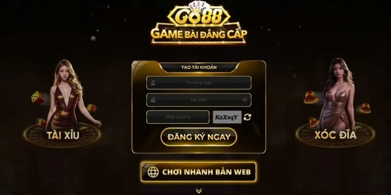 Giao diện trang chủ Go88 Web tương thích mọi thiết bị, không cần tải app